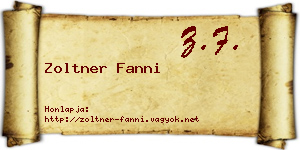 Zoltner Fanni névjegykártya