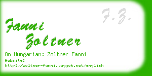 fanni zoltner business card